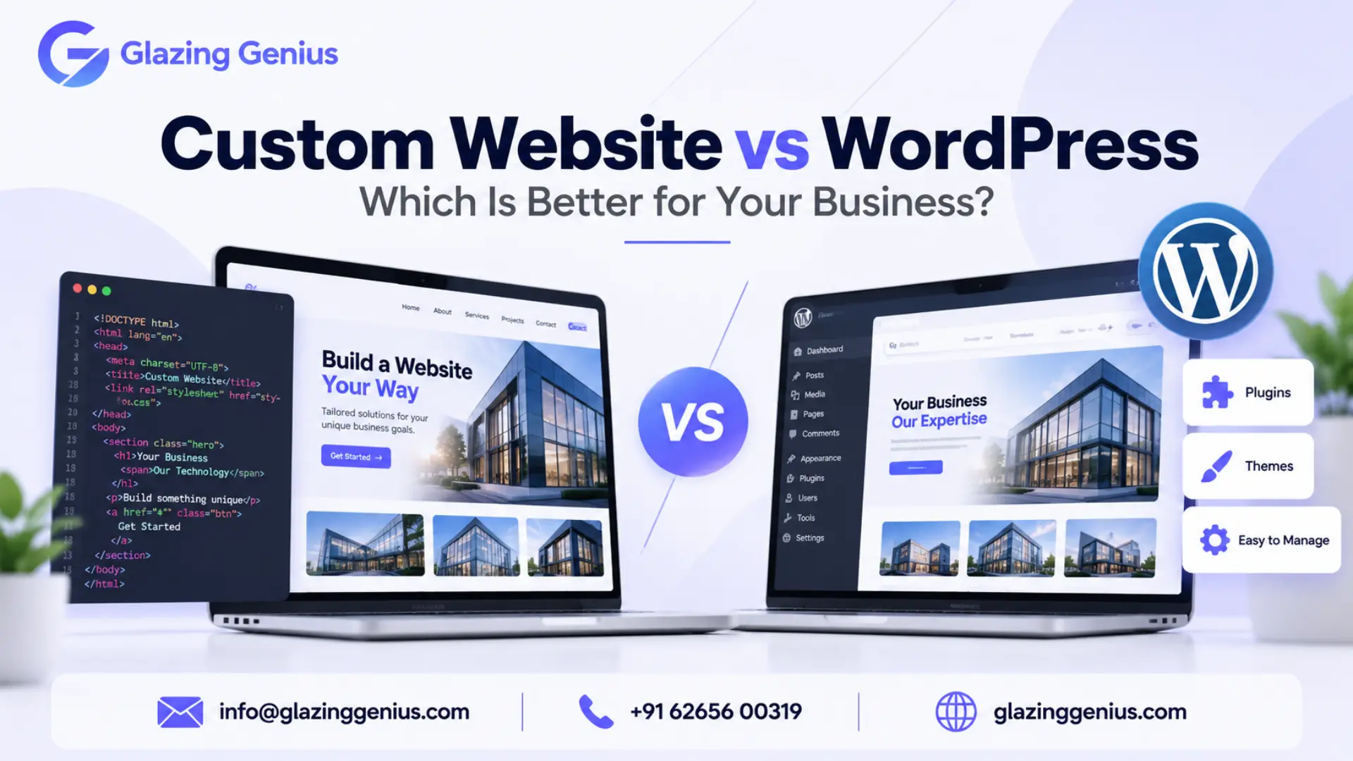 custom website vs wordpress